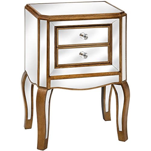 Ye Olde England Diamond mirrored 2 drawer side table