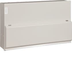 HAGER 16W SPLIT LOAD BOARD CONSUMER UNIT WITH 10 FREE BREAKERS MTN B TYPE. VML716RK+MCB. ROUND KNOCKOUTS
