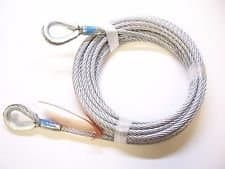 Indus Hardware Galvanized Wire Rope Tow Cable 3/8, 7x19, 100 ft with Heavy Duty Thimble Loops Both Ends