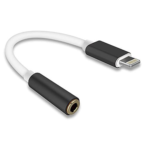 KOP SHOPS iPhone 7 Audio Adapter, Lightning to 3.5 mm Headphone Jack Adapter for iPhone 7 / 7 Plus Accessories(Black)