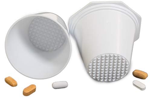 Pill Crusher, Grinder - for Larger Pills, Vitamins or Multiple Tablets - Great for Both Humans and Pets | Easy to use and Clean | Quickly Add Liquids for Drinking - by MegaPill White