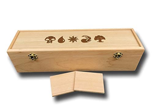 Designcraft Industries Magic The Gathering Engraved Deck Box with Hinges & 2 Latches - 16 3/4 x 4 1/2 x 4 1/4 - Cherry Mana Box