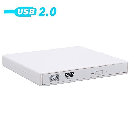 USB 2.0 External Portable CD-RW DVD ROM Combo Burner Drive for Laptop Notebook PC Desktop Computer,White