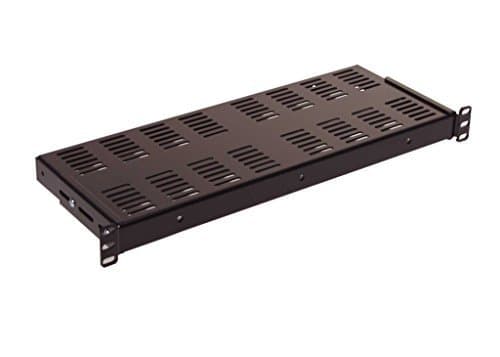 6.75" Vented Compact 1U Rack Shelf / Tray for 19" 2 post or 4 post rack cabinet