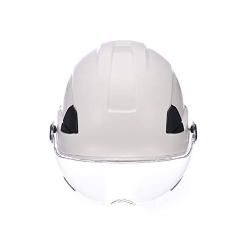 ChengLao Hard hat Safety helmet - site construction cap construction engineering workers breathable abs factory thick summer goggles helmet Site helmet (Color : White)