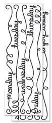 Scribbles Glitter 12" Border Stickers: Weekdays Black