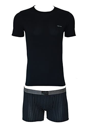 Elegant Crew Neck Undershirt and Boxer Set
