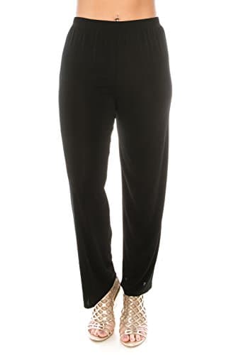 Jostar Women's Elastic Waist Pants – Pull On Stretch Basic Soft Casual Trouser