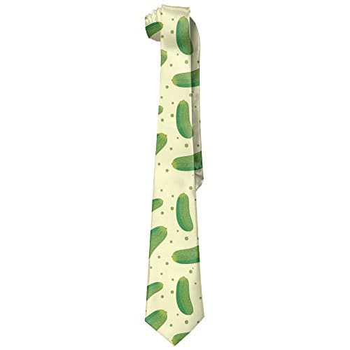 Fresh Cucumber Men's Casual Polyester Solid Silk Tie Necktie