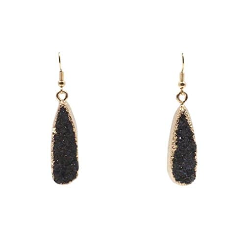 Druzy Collection - Raven Drop Earrings