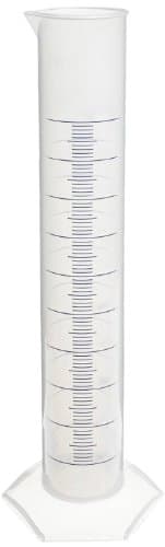 Vitlab Polypropylene Graduated Cylinder, Class B, Blue Scale, 250mL Capacity, 47mm OD x 315mm H (Pack of 6)