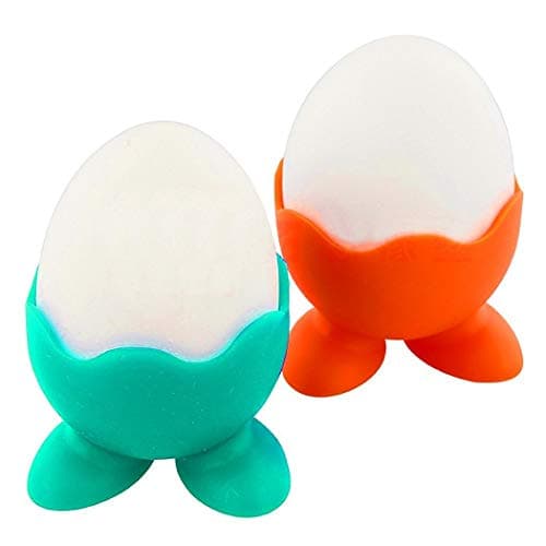 ZIZLY Silicone Egg Cup Holders Breakfast Egg Serving Cups for Hard and Soft Boiled Egg Holder, Egg Separator Serving Cups Sponge Egg Colorful (2)
