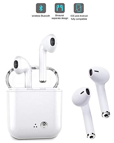 Wireless Bluetooth Headset, i7 Wireless Headset Stereo Bluetooth Headset in-Ear Built-in Handsfree Microphone for Apple Airpods Android/iPhone.