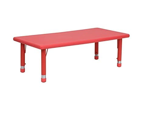 Cozy4Kids Adjustable Rectangler Plastic Activity Table , Berry Red