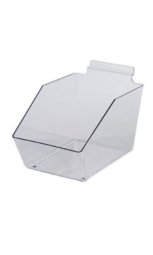 Easy Install Plastic Slatwall Dump Bin 9½"L x 6"W x 5½"D & 1-1/2" OC Wire Grid