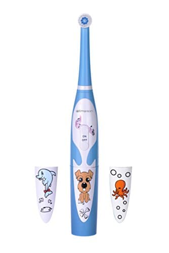 Emerson Kids Battery Powered Musical Timer Toothbrush Replaceable Brush Head, ER109003, Blue