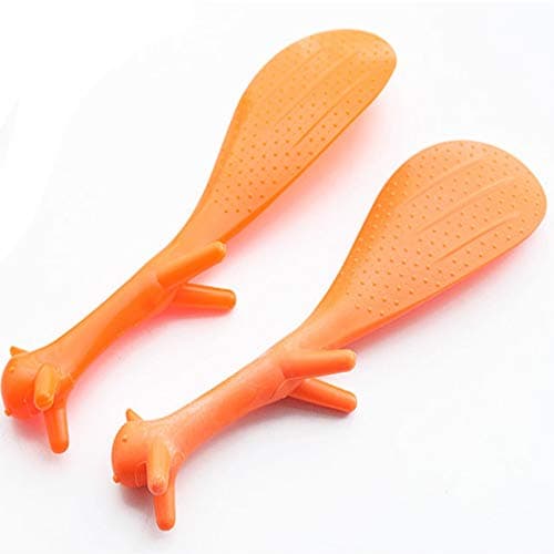2Pcs Creative Squirrel Styling Vertical Non-Stick Rice Spoon - Rice Cooker Dishes Plastic Rice Spoon Kitchen Cooking Tableware(Orange)