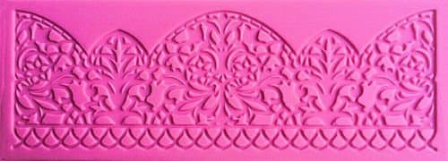 Baking Molds 3D Silicone Mould Cake Candy Pastry Tools Decorating Reusable Non-stick Domed Designs Lace Pink Sugarcraft Fondant Gum Paste Chocolate Making Crafts Mold Soap Decorations 1Pcs
