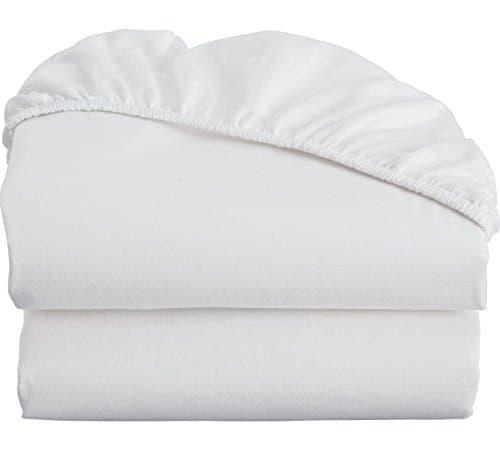 2x Cot Bed 100% Cotton Jersey Fitted Sheets 70 x 140 cm by F4D (White)