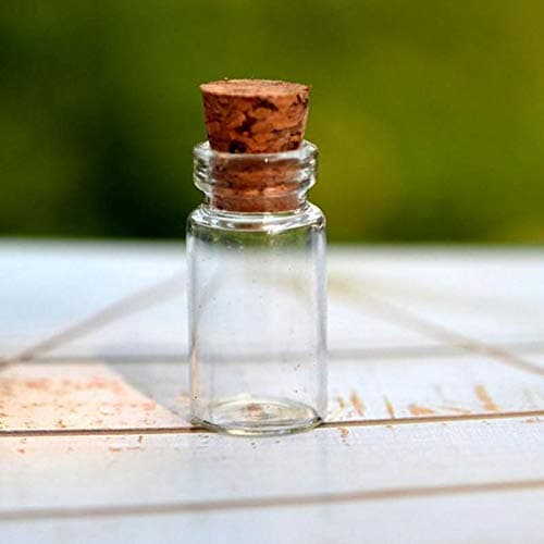 10pcs 1ml Mini Glass Bottle Vials Empty Sample Jars With Cork Stopper Glass Bottle Message Vial Weddings Wish Bottle MS193