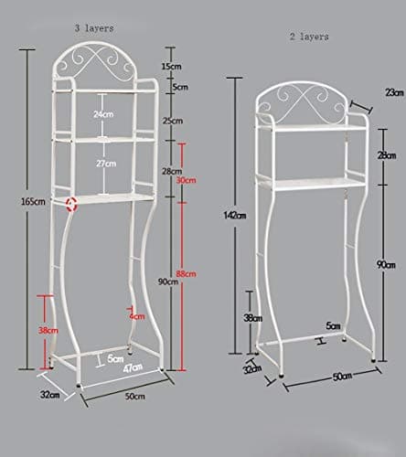 QWE Multi-Functional Bathroom Storage Shelf with Paper Holder,Suitable for over Toilet Washing Machine Shelves null