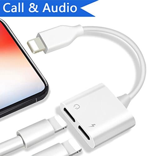 Aux Earphone Adapter Connection Cable Converter Support Call & Audio & Charge Function - Support IOS 11
