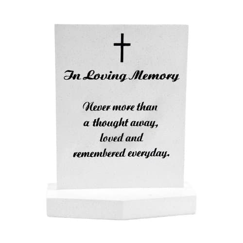In Loving Memory White Small Memorial Gravestone Plaque