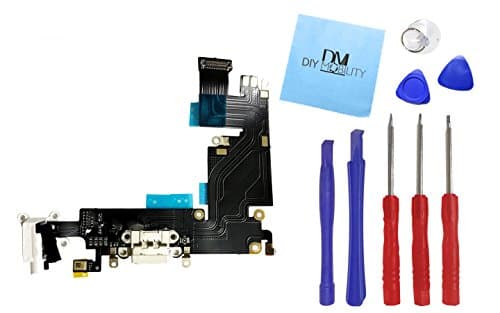 iPhone 6 Plus Replacement Internal Charging Charge Port Flex Cable "Do-It-Yourself" Repair Kit - DIYMOBILITY (White (w/Essential Kit))