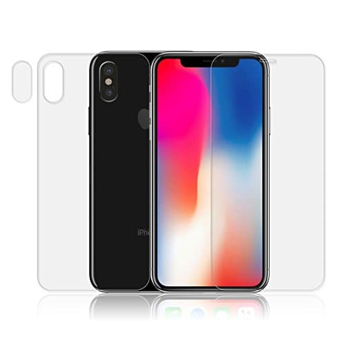 JimBird Tempered Glass Screen Protector Front + Back + Camera Lens Protector For iPhone X iPhoneX 9H Anti-Scratch Anti-Fingerprint
