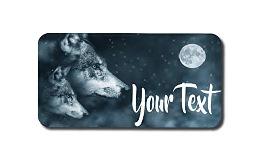 Two Wolves and Moon Personalized License Plate Sublimation Printed