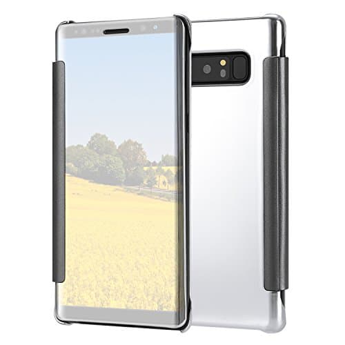 TKOOFN Galaxy Note 8 Case, Mirror View Smart Sleep/Wake Up Function Flip Plastic Hard Case Cover for Samsung Galaxy Note 8