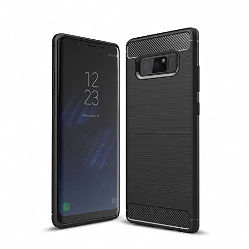 Galaxy Note 8 Case, TOPTJ Super Lightweight Ultra Slim Thin Carbon Fiber Scratch Resistant Shock Absorption Soft TPU Protective Cover For Samsung Galaxy Note8, BLACK