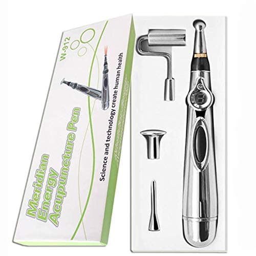 Lazer Acupuncture Pen with 5 Massage Head Function, Electronic Acupuncture Pen 9 Grades Adjustable Meridian Pen Energy Pen Heal Massage Pen for Therapy Relief Pain Facial liftingTool