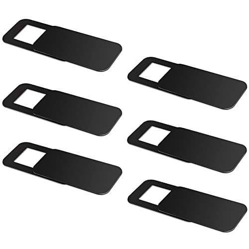 6 Pack Webcam Cover, Pandawill Web Camera Cover Slide rotecting Privacy and Securtiy, Strong Adhensive for Laptop, Desktop, PC, Macboook Pro, iMac, Mac Mini, Computer, Smartphone (Black) …