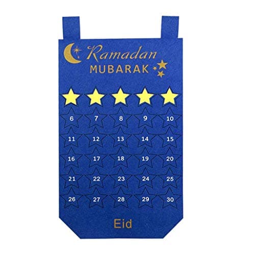 TiTCool Ramadan Tracker Count Down Ramadan Calendar, 30 Days Advent Calendar Felt Hanging Ramadan Decoration