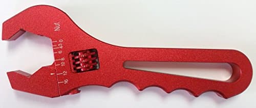 Lightweight Aluminum Anodized AN3-AN16 Adjustable Spanner Wrench Fitting Tools Red