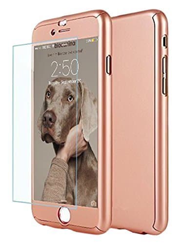 iPhone 6/6S Case, Ultra Thin Exact Slim Fit 360 Degree Full Protection Premium Matte Finish Dual Layer Hard Case with Tempered Glass Screen Protector for iPhone 6/6S