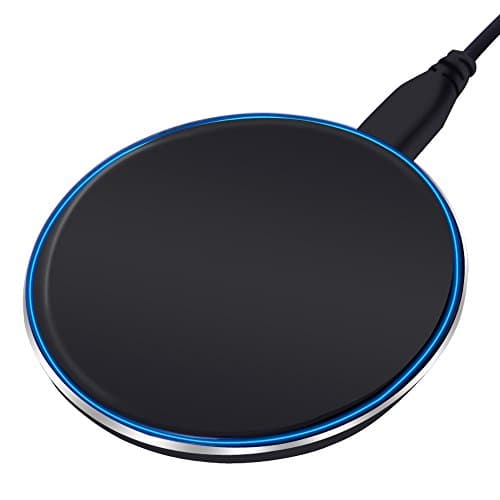 Fast Wireless Charger for iPhone X / 8 / 8 Plus, Samsung Galaxy S8 S8 Plus S7 S7 Edge S6 S6 Edge Note 8 Note 5, And All Qi-Enabled Devices, Ultra Slim Portable Edition-No AC Adapter
