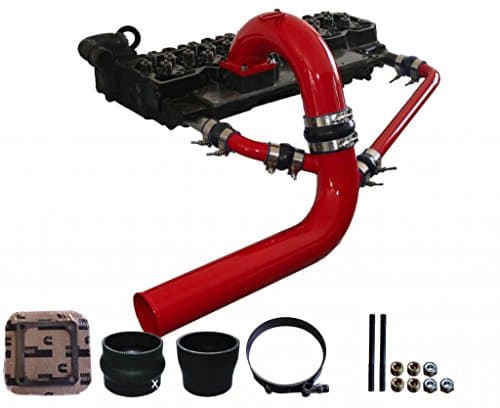 Pusher 3.5" MEGA Intake System with Cross-Air Dodge Cummins Gloss Red