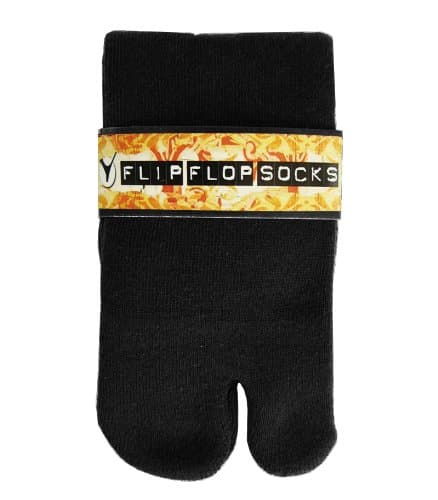 Flip Flop Socks - Crew Black Medium