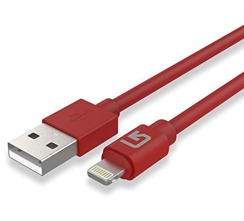 GoFree USB Cable with Fast Charging & High Speed Data Transfer - Compatible with Apple iPhone iPad & iPod (1.2m, Red)