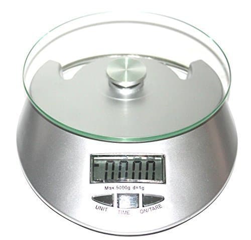 Tevelo Kitchenware Multifunction LCD Display and Tempered Glass Surface Digital Food Scale with 2 AA Battery