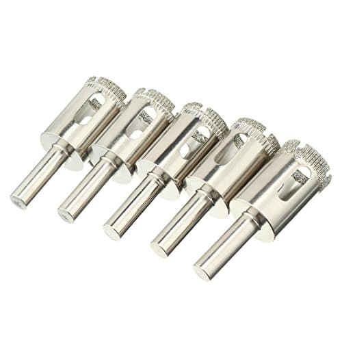 NuoStar 5 Pcs Diamond Drill Bit Set 3/4" (0.75 In) Wet Use for Tiles, Glass, Fish Tanks, Aquarium, Marble, Granite, Ceramic, Porcelain, Bottles, Quartz NS520