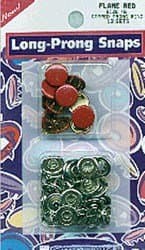 Snap Source Capped Long-Prong Snaps Size 16 10/Pkg-Flame Red