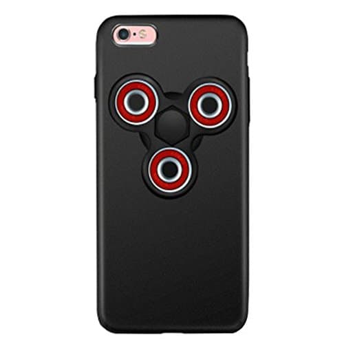 iPhone 7 Cases with Finger Spinner Hand Spinner Hard PC Case for iPhone 7 Matte Frosted Mobile Phone Cases (4.7 Inch) - Black