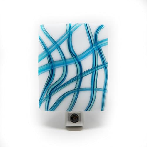 White and Turquoise Plug In Automatic Light Sensing LED Night Light