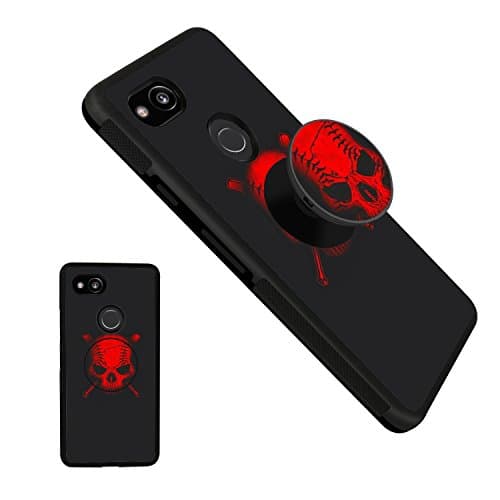 Baseball Google Pixel 2 XL Case,Newest Customized Hybrid Slim Case Hard PC & Soft TPU Bumper Protector Cover with Pop Mount Stand Integrative for Google Pixel 2 XL