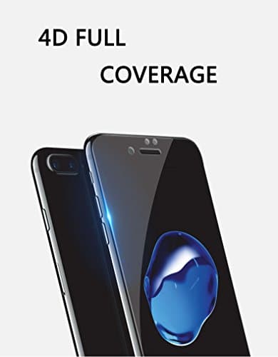 Iphone7/IPHONE8 Plus Glass Screen Protector-4D touch compatible.Lifetime Replacements. Edge to Edge Full Coverage Tempered Glass Screen Protector For Iphone7/iphone8 Plus 5.5"-White … (Black)