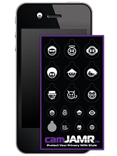 Webcam Cover (Includes 17 Black Web Camera Lens Covers! Removable & Reusable) - camJAMR Faces Pack