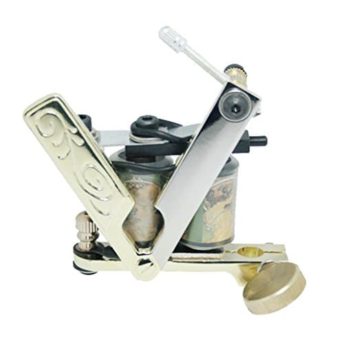8 Wrap Coils V-type Cast Tattoo Machine Liner Shader Gun, Silver&Gold